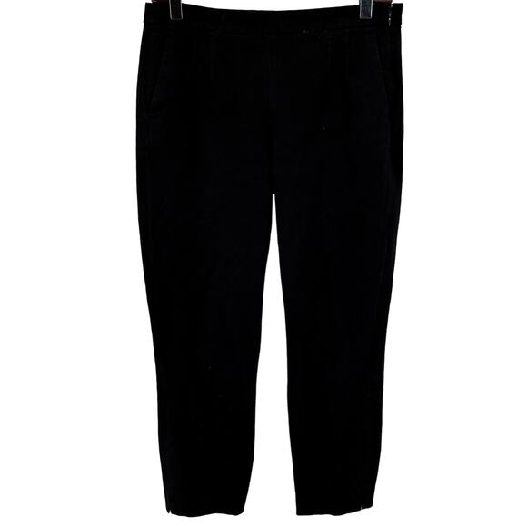 J. Crew Martie Pants Stretch Pleated Cotton High Rise Crop Pockets Black 4 - Picture 2 of 7